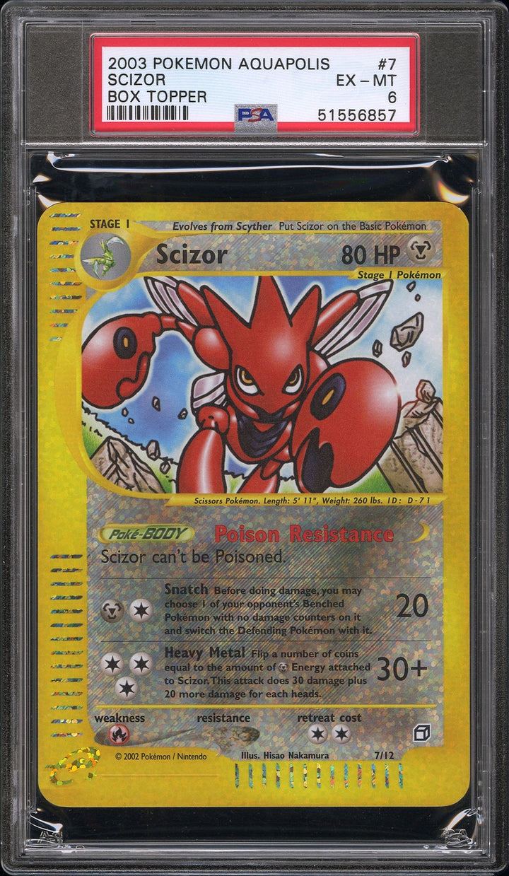 Scizor 7/147 Aquapolis Box Topper Pokemon PSA 60