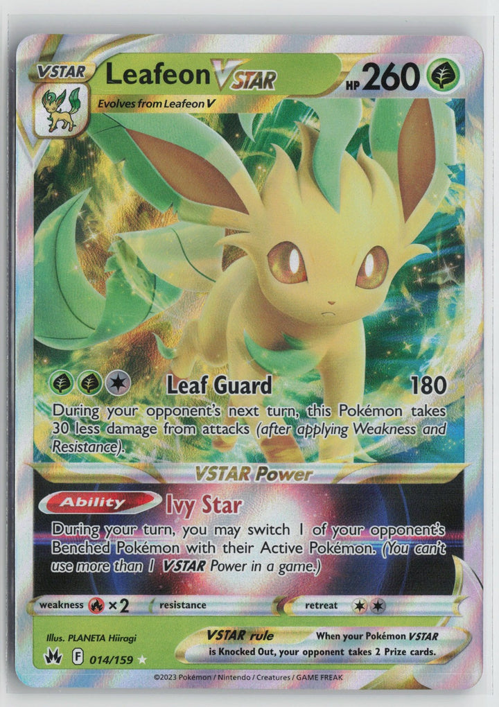 Leafeon VSTAR 014/159 Holo Rare VSTAR Crown Zenith Pokemon NM0