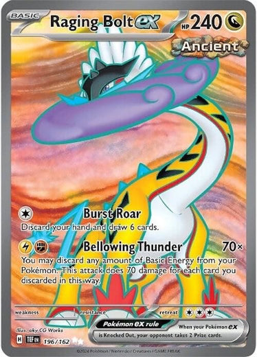 Raging Bolt ex 196/162 Temporal Forces TEF Ultra Rare Near Mint Pokemon 2024