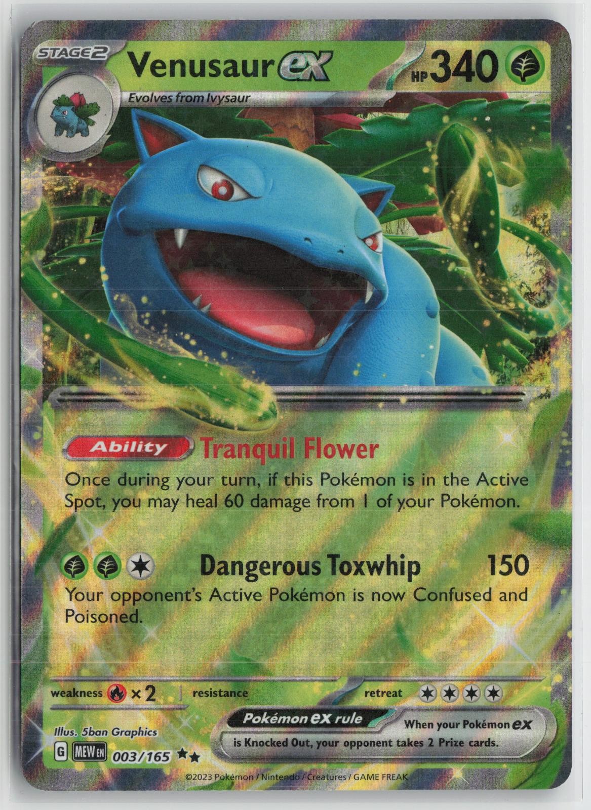 Venusaur ex 003/165 Double Rare 151 Pokemon NM
