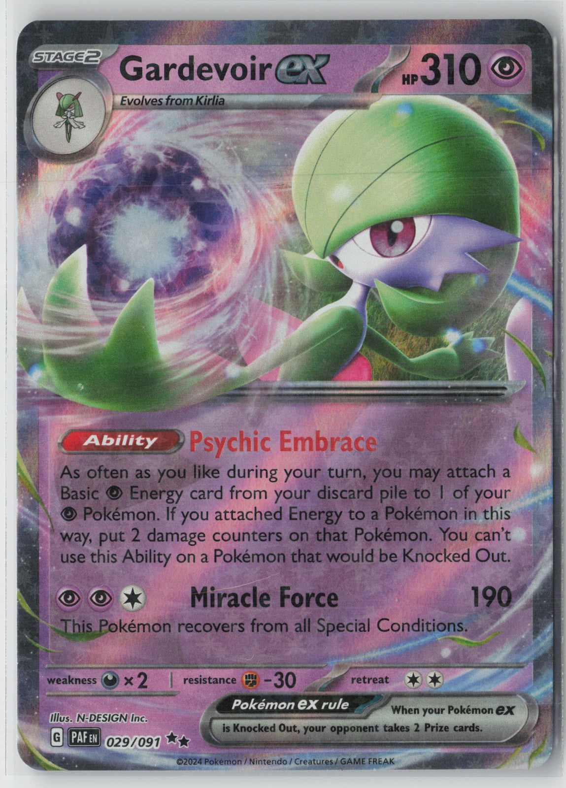 Gardevoir ex - Double Rare SV: Paldean Fates 029/091 NM
