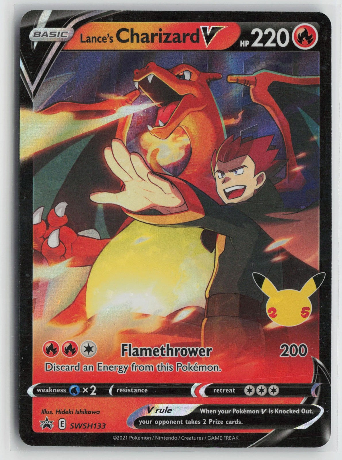 Lance's Charizard V SWSH133 Promo SWSH Black Star Pokemon NM