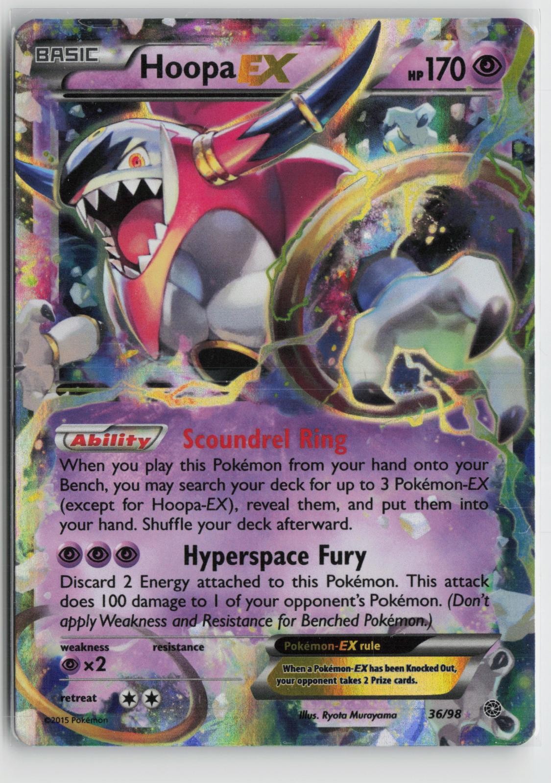 Hoopa EX 36/98 Holo EX Rare Ancient Origins Pokemon NM
