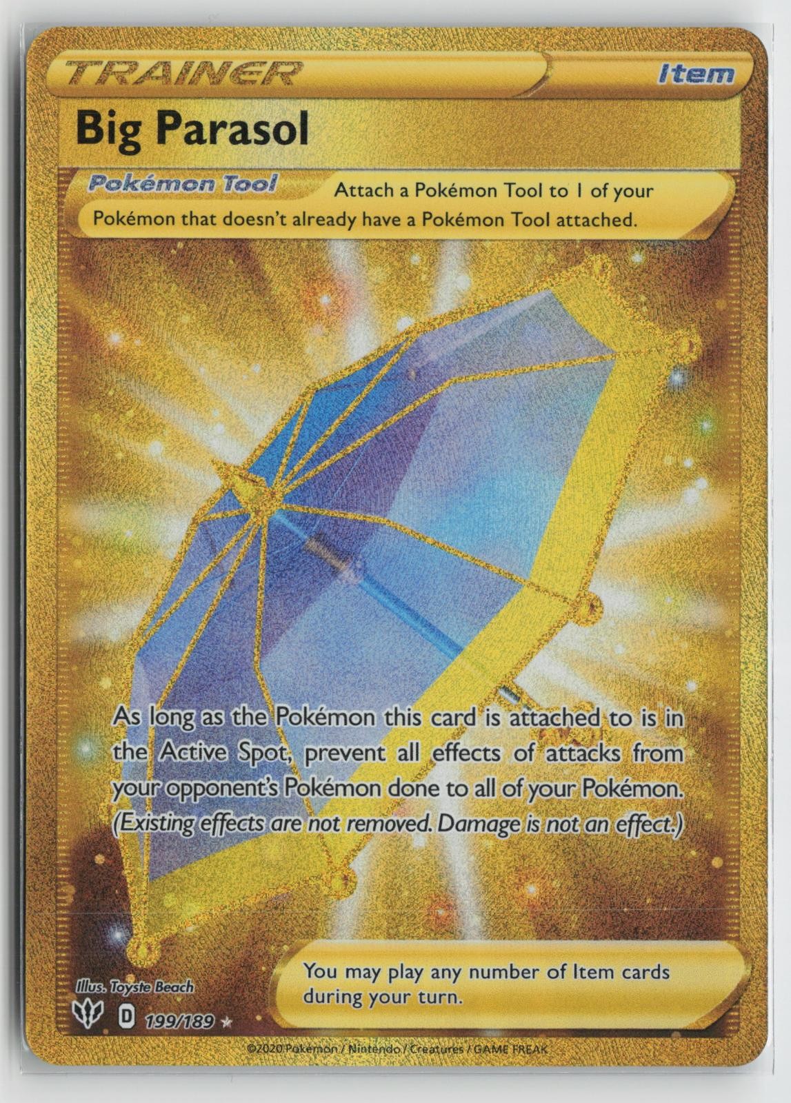 Big Parasol 199/189 Secret Rare Darkness Ablaze Pokemon NM
