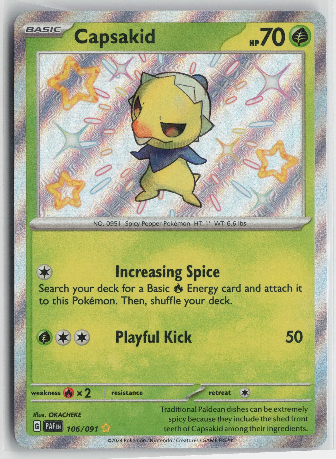 Capsakid Shiny Rare SV: Paldean Fates 106/091 NM