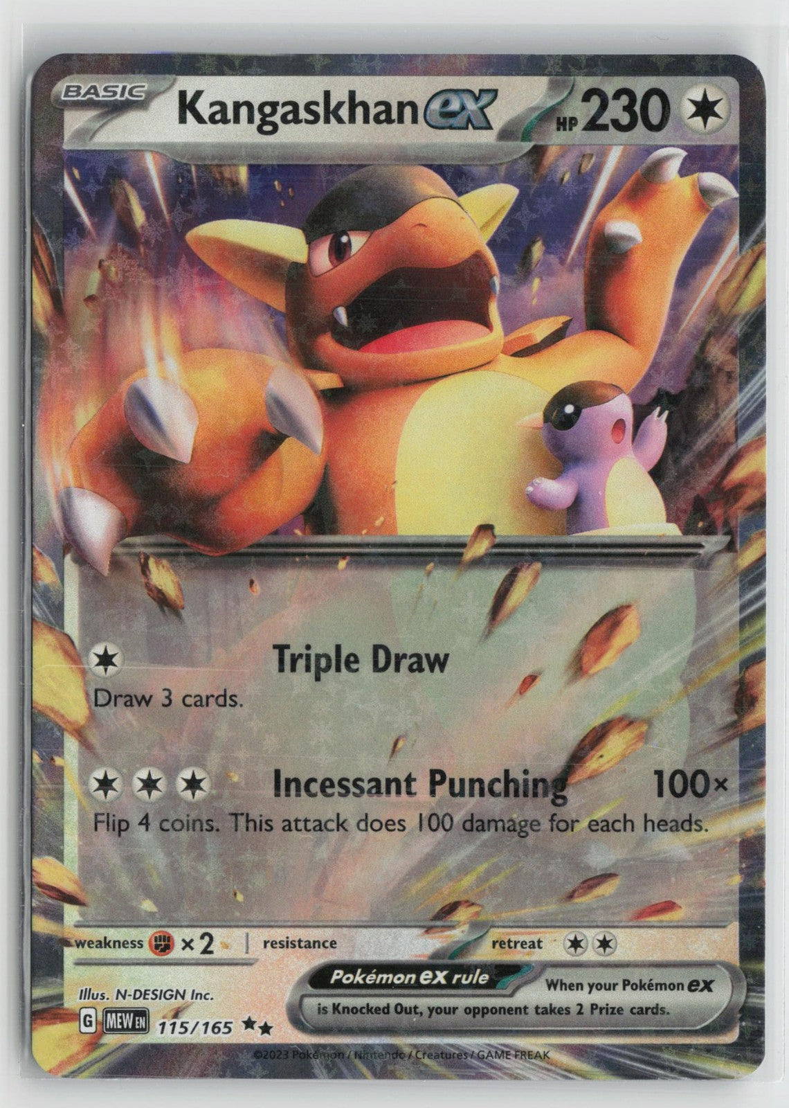 Kangaskhan ex 115/165 Double Rare 151 Pokemon NM