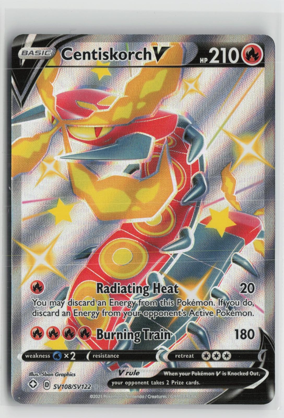 Centiskorch V SV108/SV122 Holo V Rare Shining Fates Shiny Vault Pokemon NM
