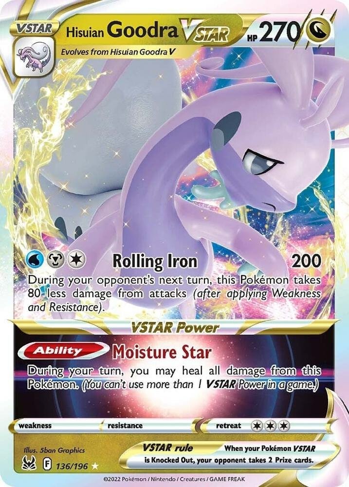 Hisuian Goodra VSTAR 136/196 Lost Origin LOR Holo Rare VSTAR mint 136 Pokemon
