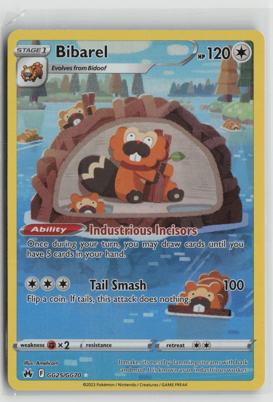Bibarel GG25/GG70 Holo Crown Zenith Galarian Gallery Pokemon NM