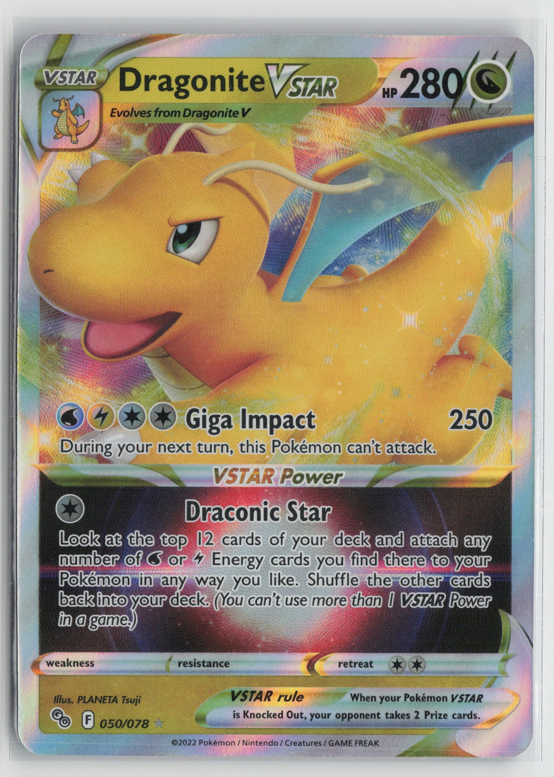 Dragonite VSTAR Ultra Rare Pokemon GO 050/078 NM