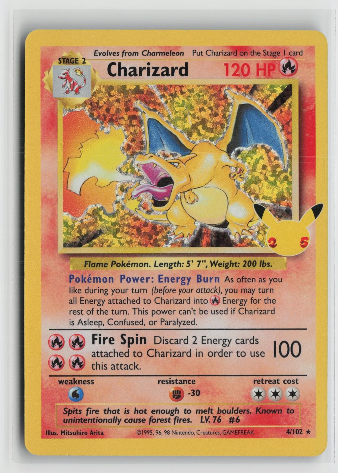 Charizard 4/102 Celebrations: Classic Collection Pokemon Holo NM