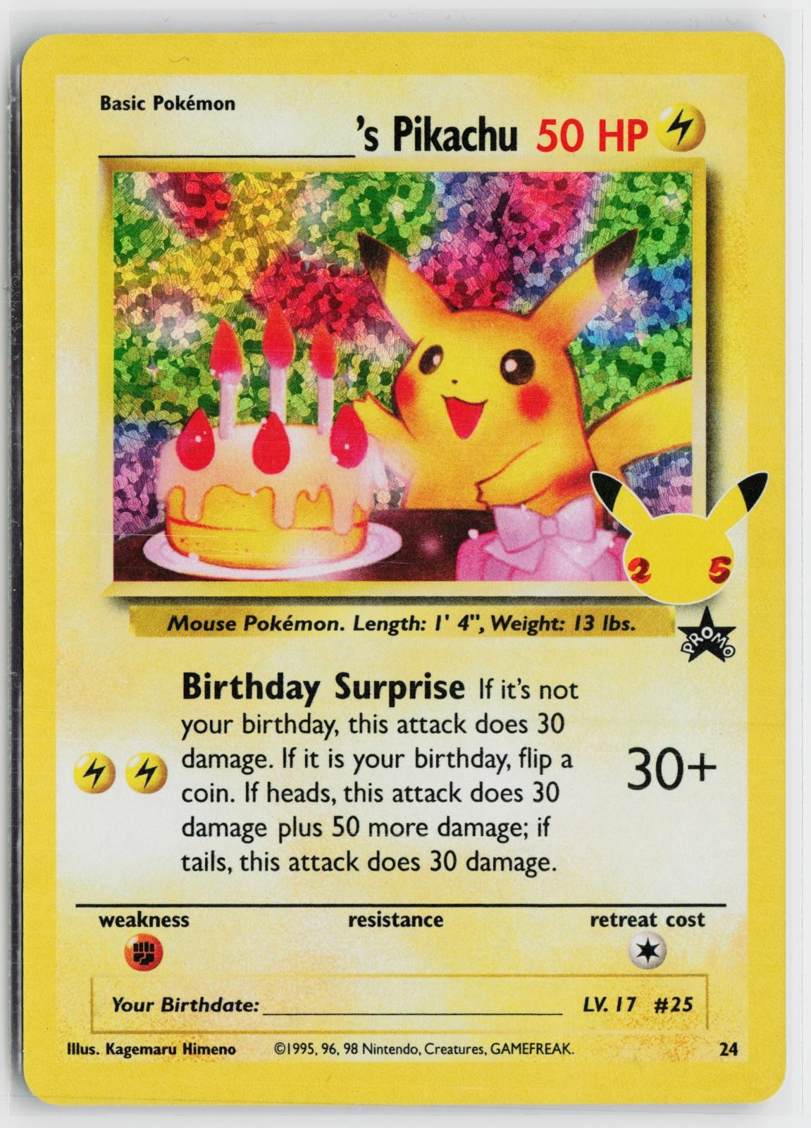 _____'s Pikachu 24 Celebrations: Classic Collection NM Holo Pokemon