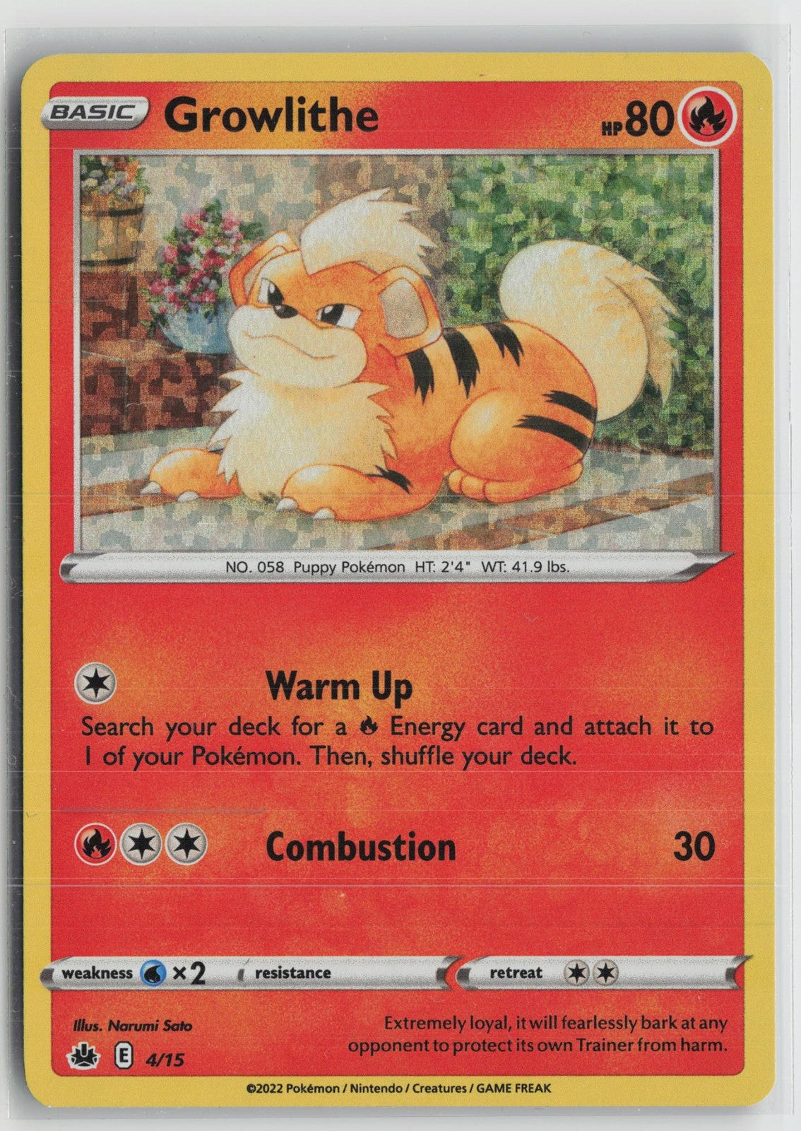 Growlithe 004/015 Holo Promo McDonald's Promos 2022 Pokemon NM