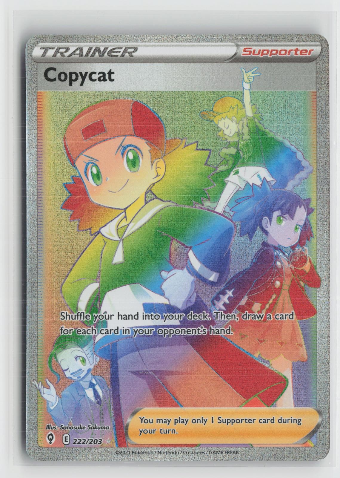 Copycat 222/203 Rainbow Rare Evolving Skies Pokemon NM