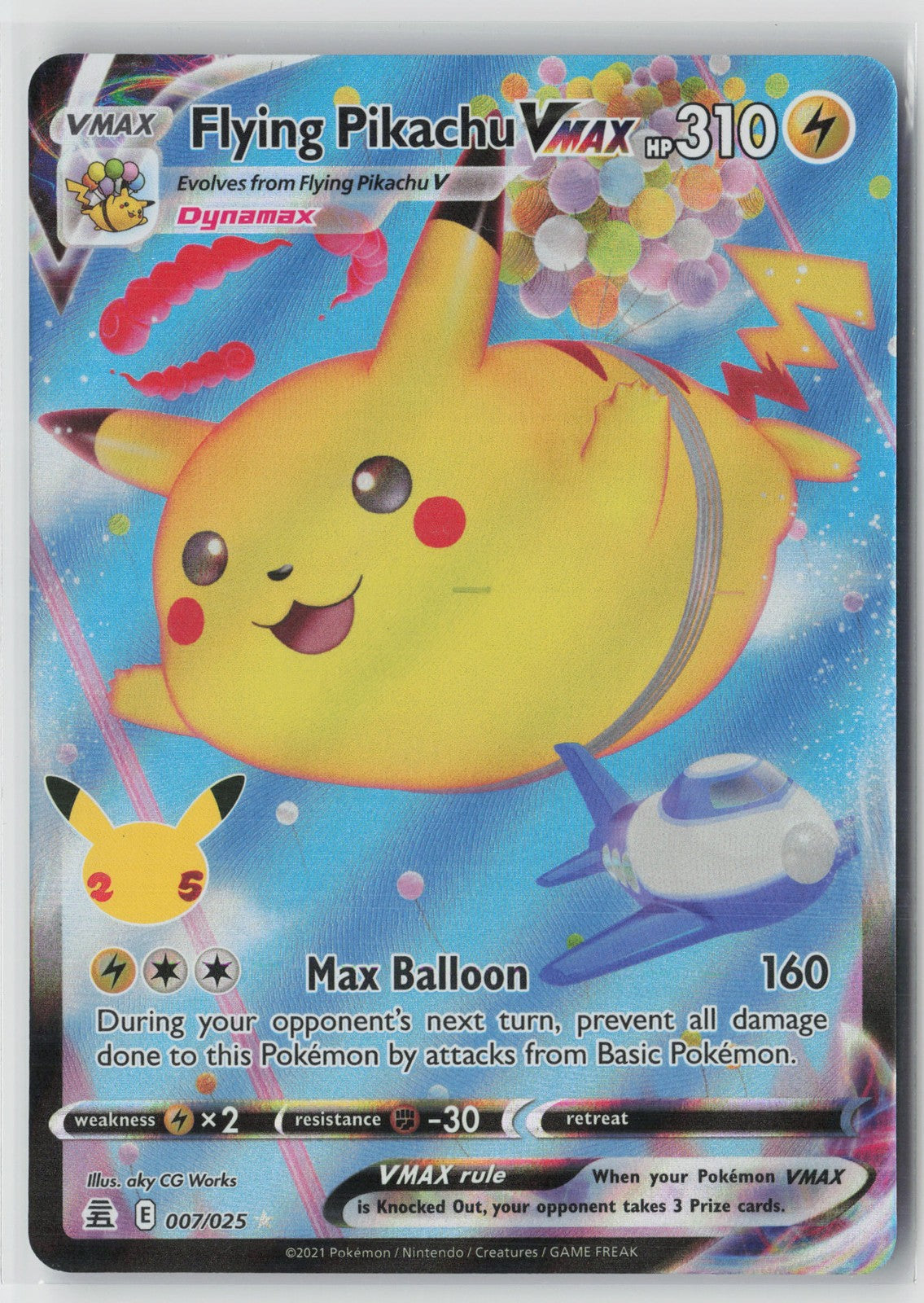 Flying Pikachu VMAX Ultra Rare Celebrations 007/025 NM