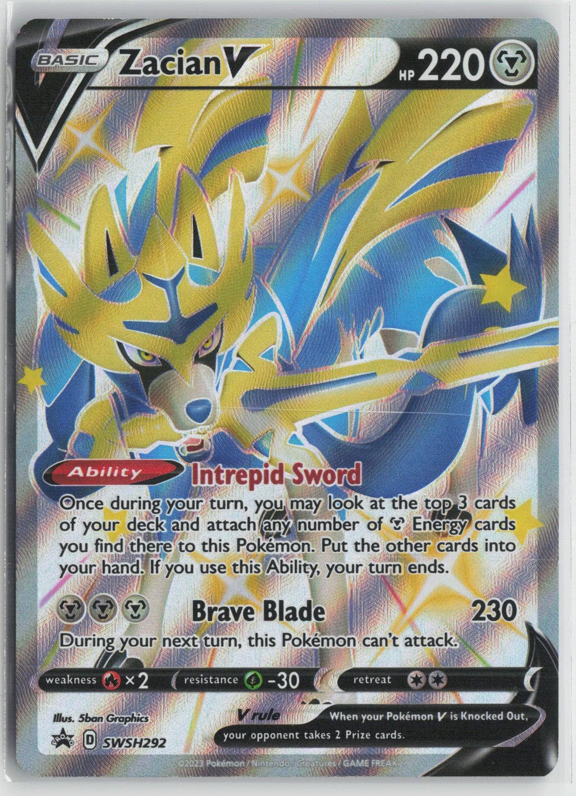 Zacian V (Shiny) Promo SWSH: Sword & Shield Promo Cards SWSH292 NM