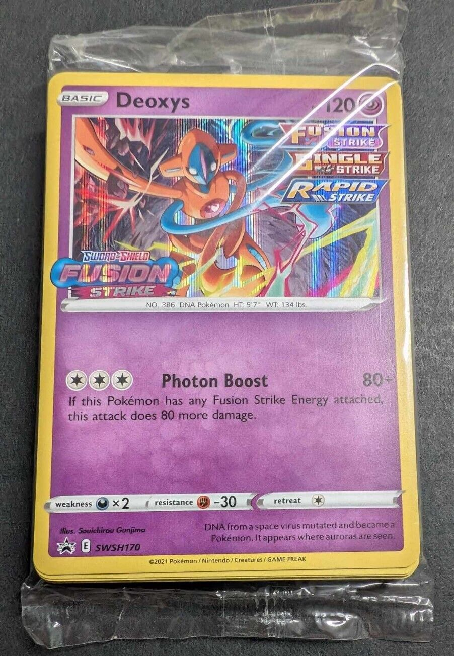 Deoxys- Fusion Strike Prerelease Stamped Promo SWSH170 - Black Star Sealed 2021