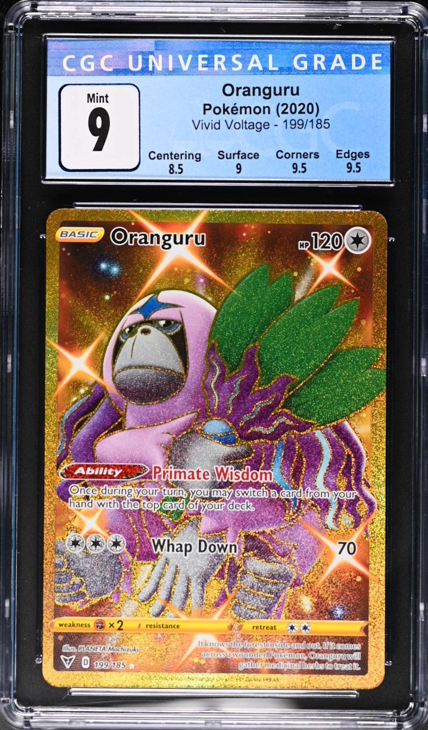 Oranguru 199/185 Secret Rare Holo Vivid Voltage Pokemon CGC 9 Mint