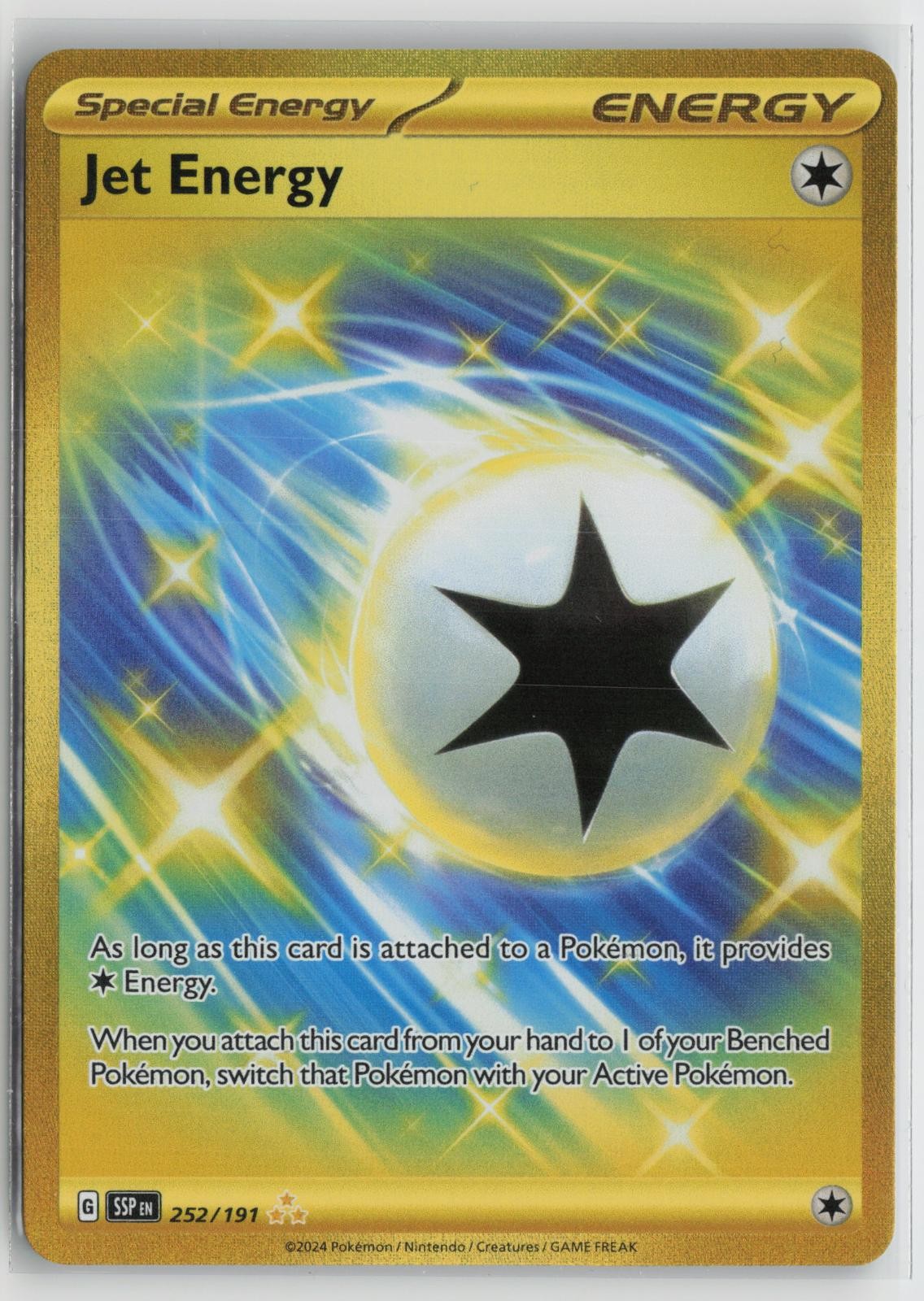 Jet Energy 252/191 Hyper Rare Surging Sparks Pokemon NM