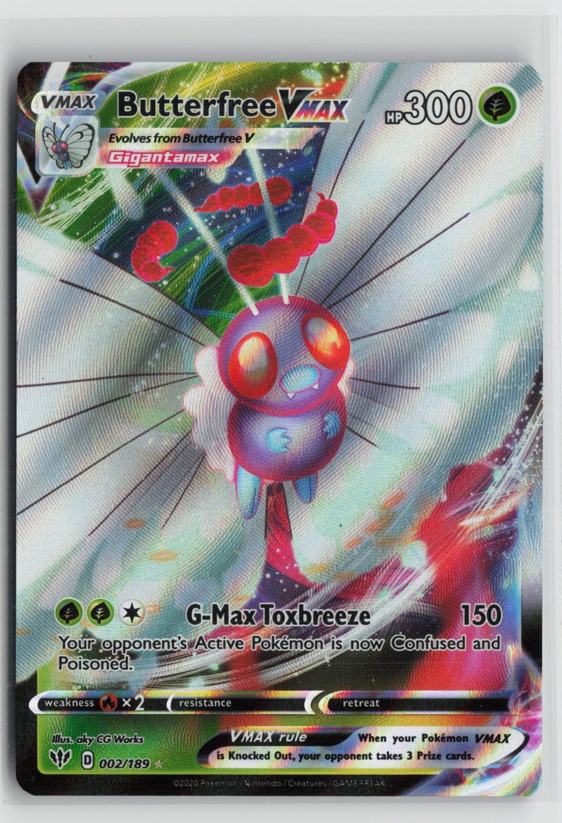 Butterfree VMAX 002/189 Darkness Ablaze NM Holo VMAX Rare Pokemon