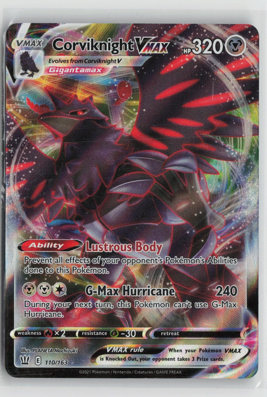 Corviknight VMAX 110/163 Holo VMAX Rare Battle Styles Pokemon NM