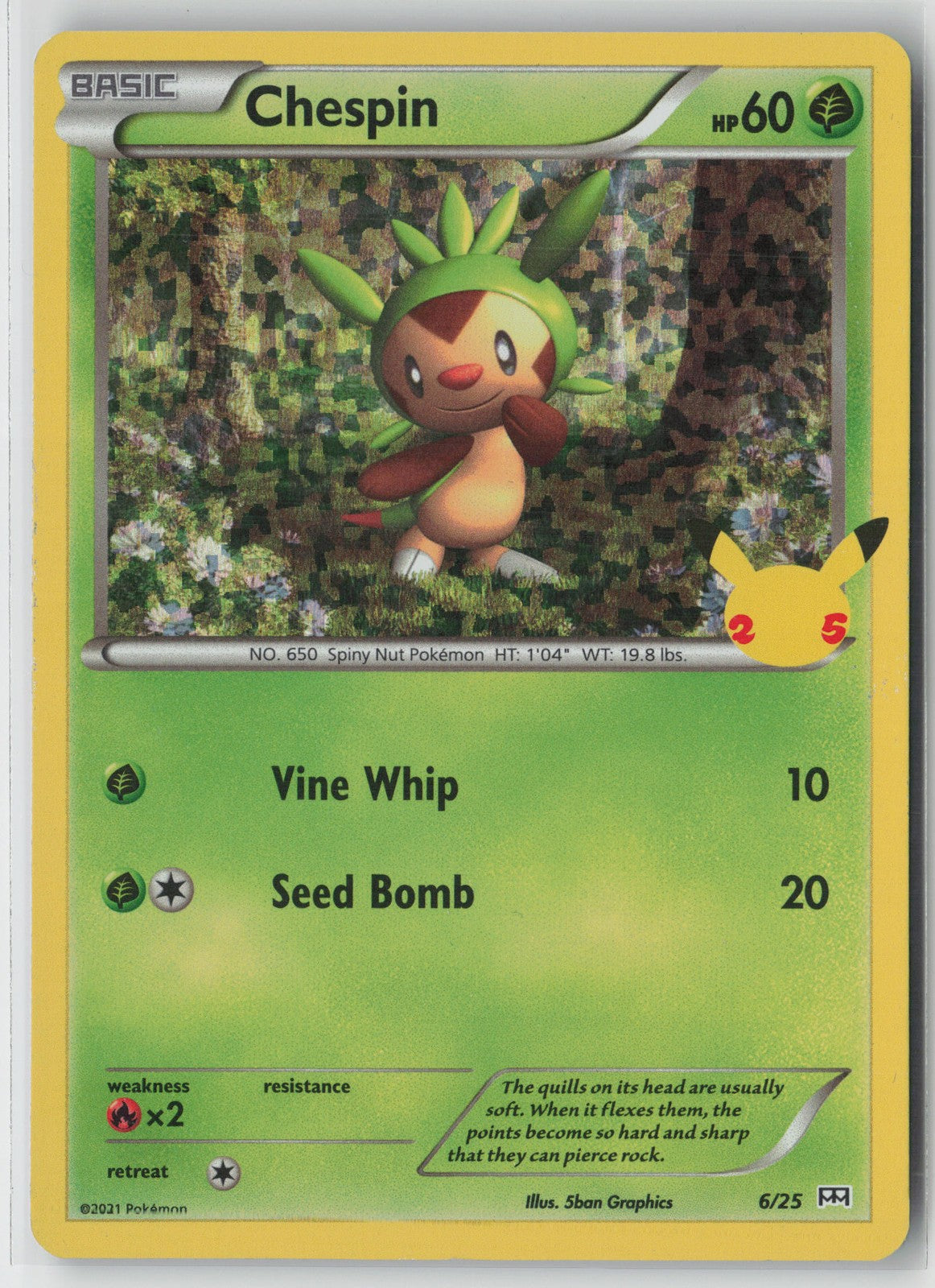 Chespin - 6/25 Promo McDonald's 25th Anniversary Promos 006/025 NM