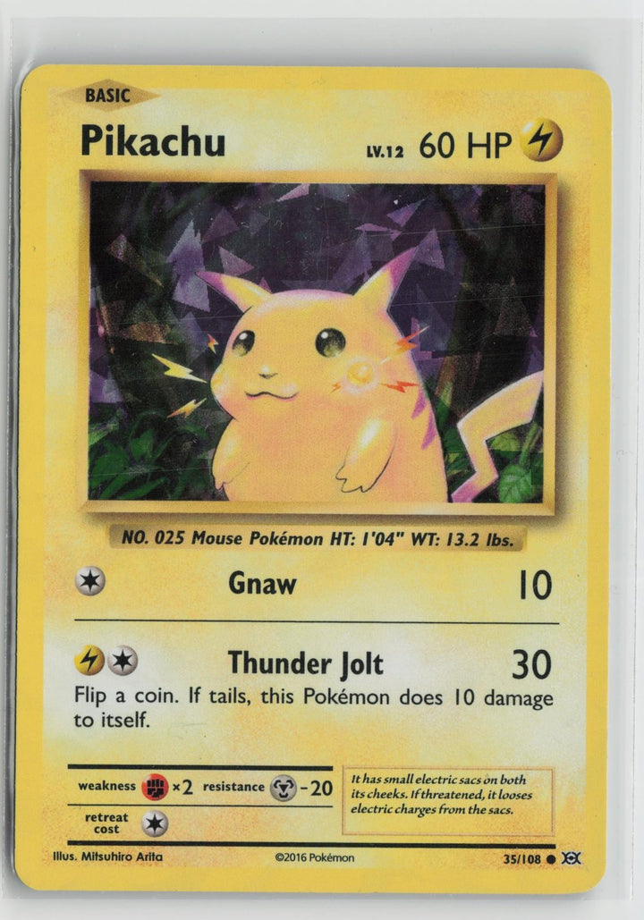 Pikachu 35/108 Cracked Ice Common Evolutions Pokemon NM0