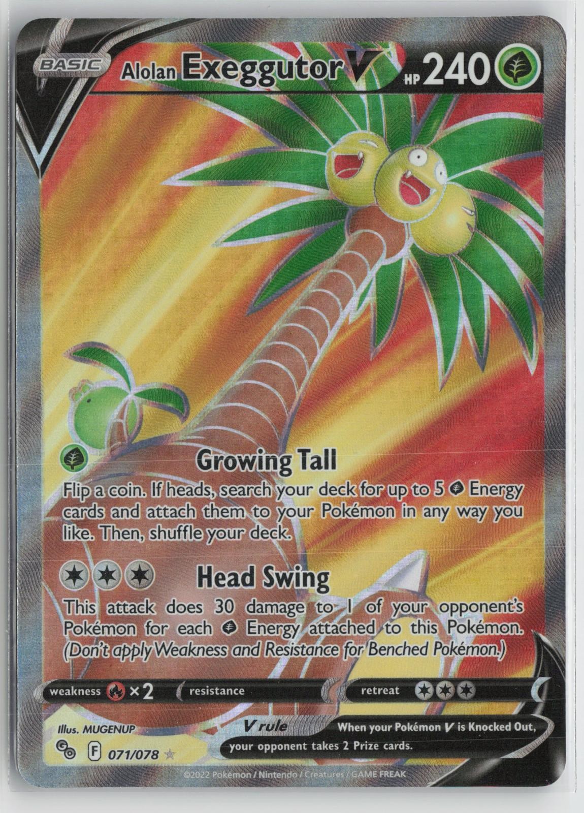 Alolan Exeggutor V 071/078 Ultra Rare Pokemon GO Pokemon NM