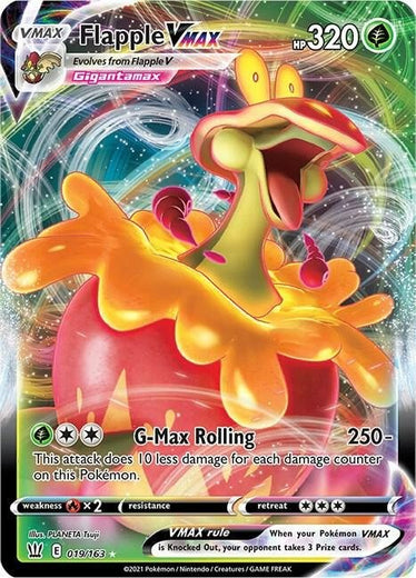 Flapple VMAX 019/163 Battle Styles BST Holo Rare VMAX mint 019 Pokemon