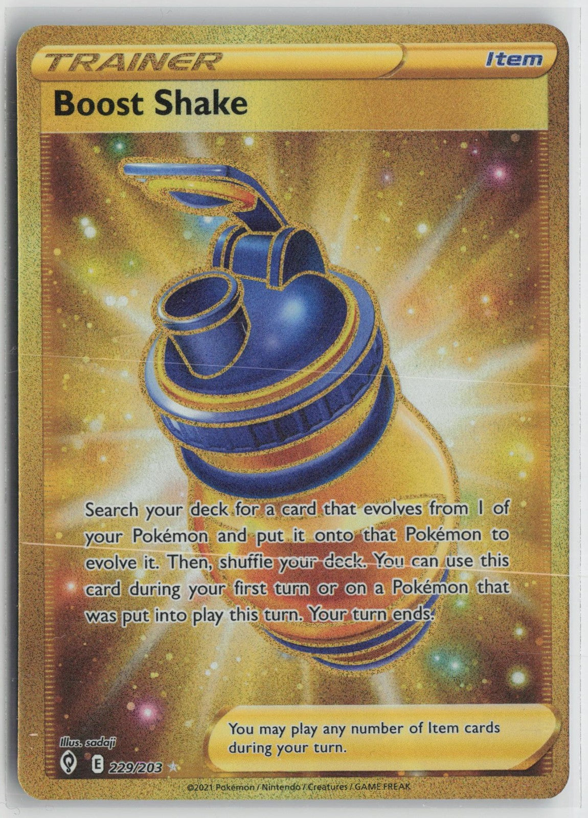 Boost Shake 229/203 Secret Rare Evolving Skies Pokemon NM
