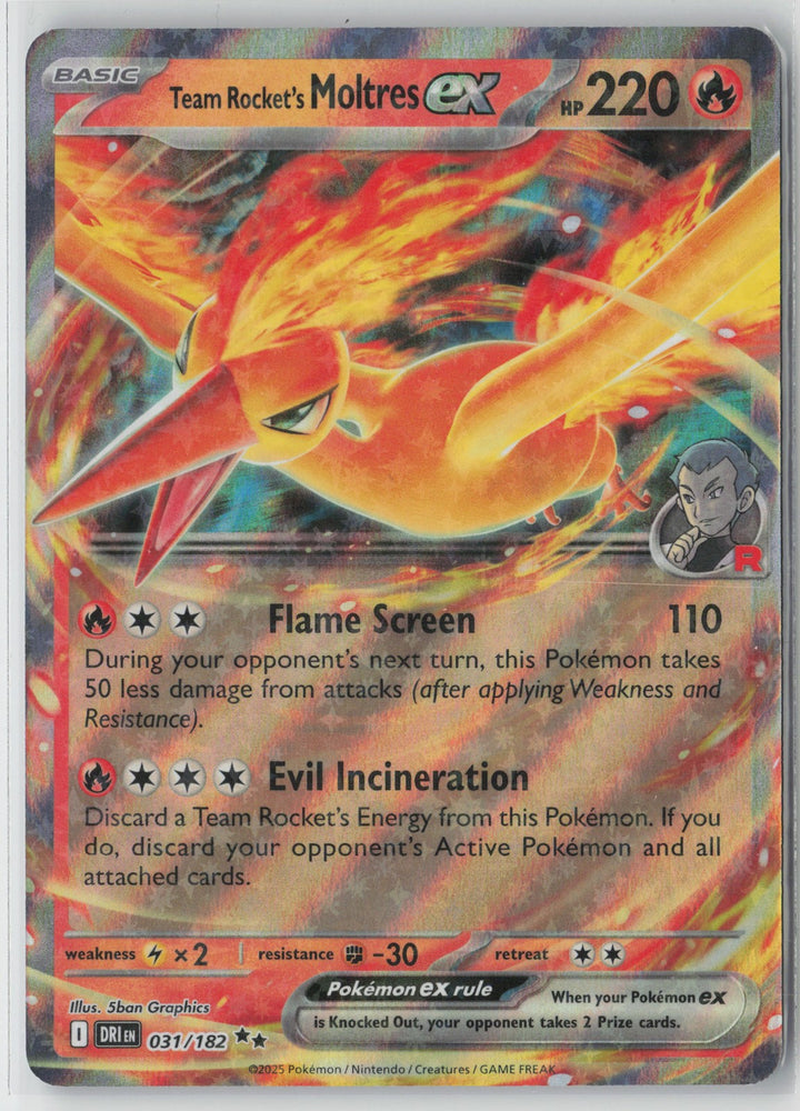 Team Rocket's Moltres ex Double Rare SV10: Destined Rivals 031/182 NM0