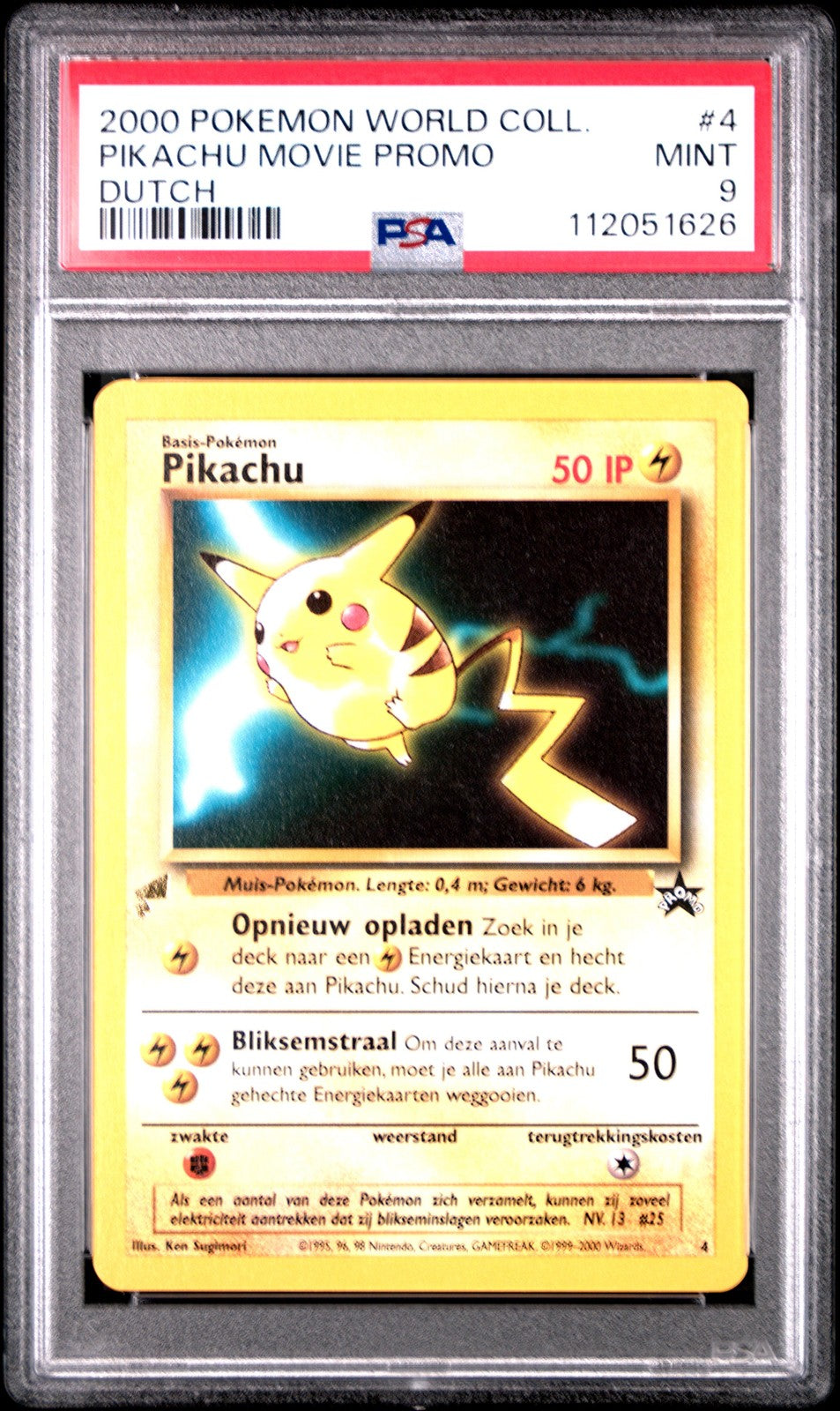 Pikachu Movie Promo 4 Dutch Pikachu World Collection Pokemon PSA 9