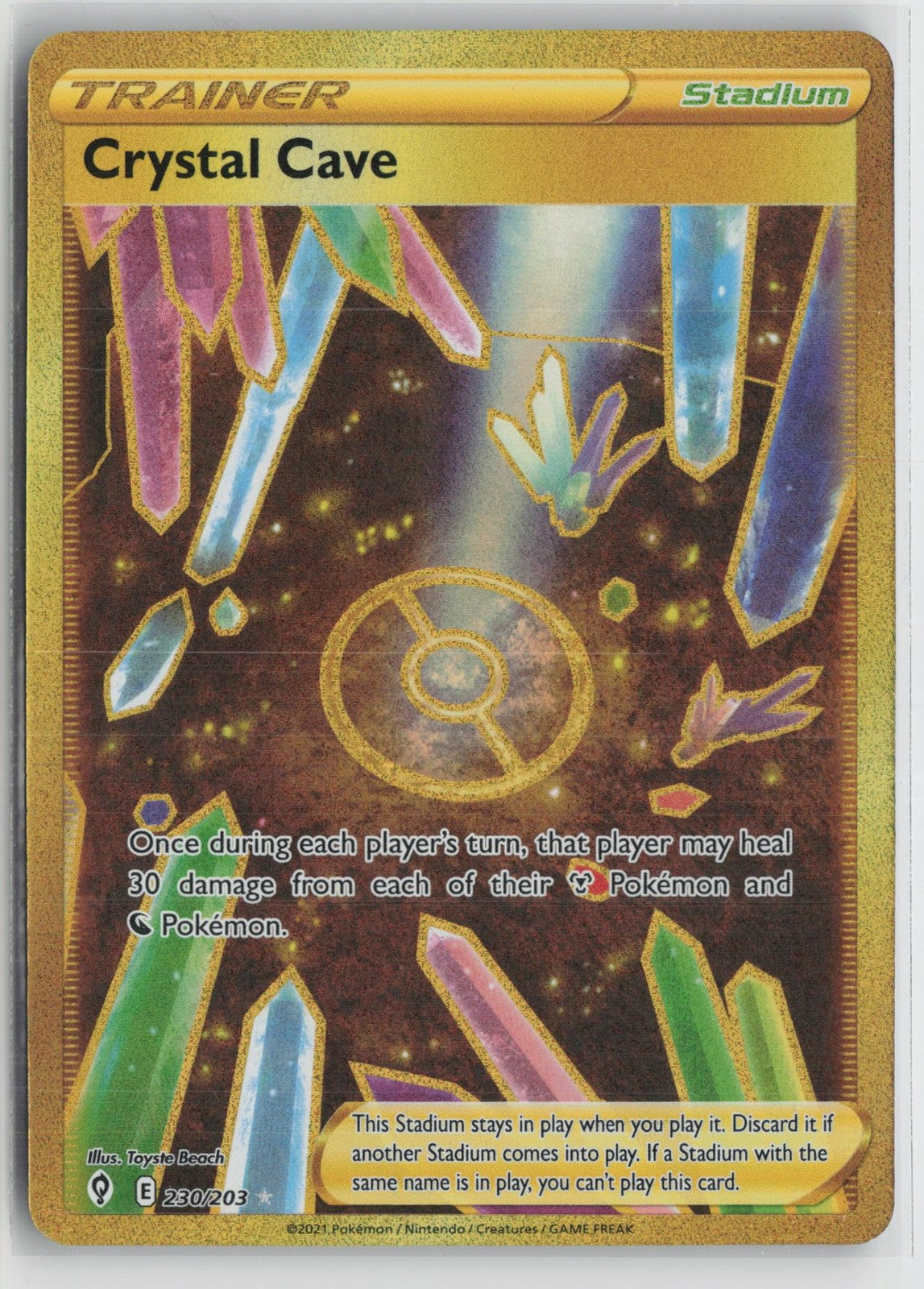 Crystal Cave 230/203 Secret Rare Evolving Skies Pokemon NM