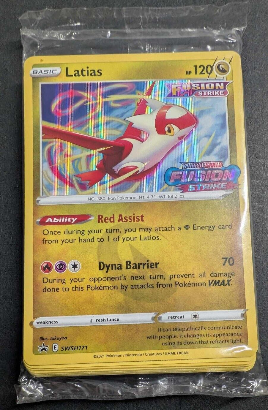 Pokemon Fusion Strike Pre Release Pack Latias SWSH171 Sealed FUSION STRIKE 2021