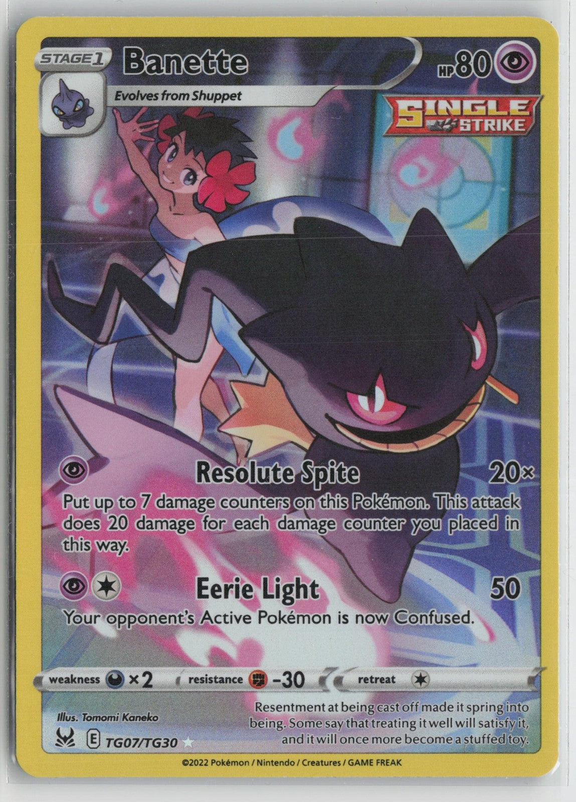 Banette TG07/TG30 Holo Lost Origin Trainer Gallery Pokemon NM