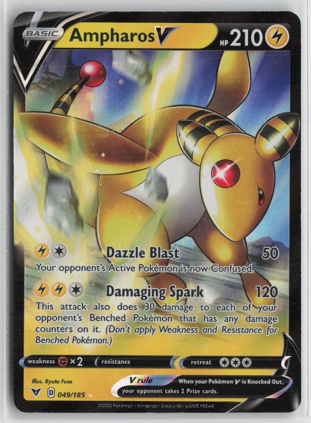 Ampharos V 049/185 Holo Rare V Vivid Voltage Pokemon NM
