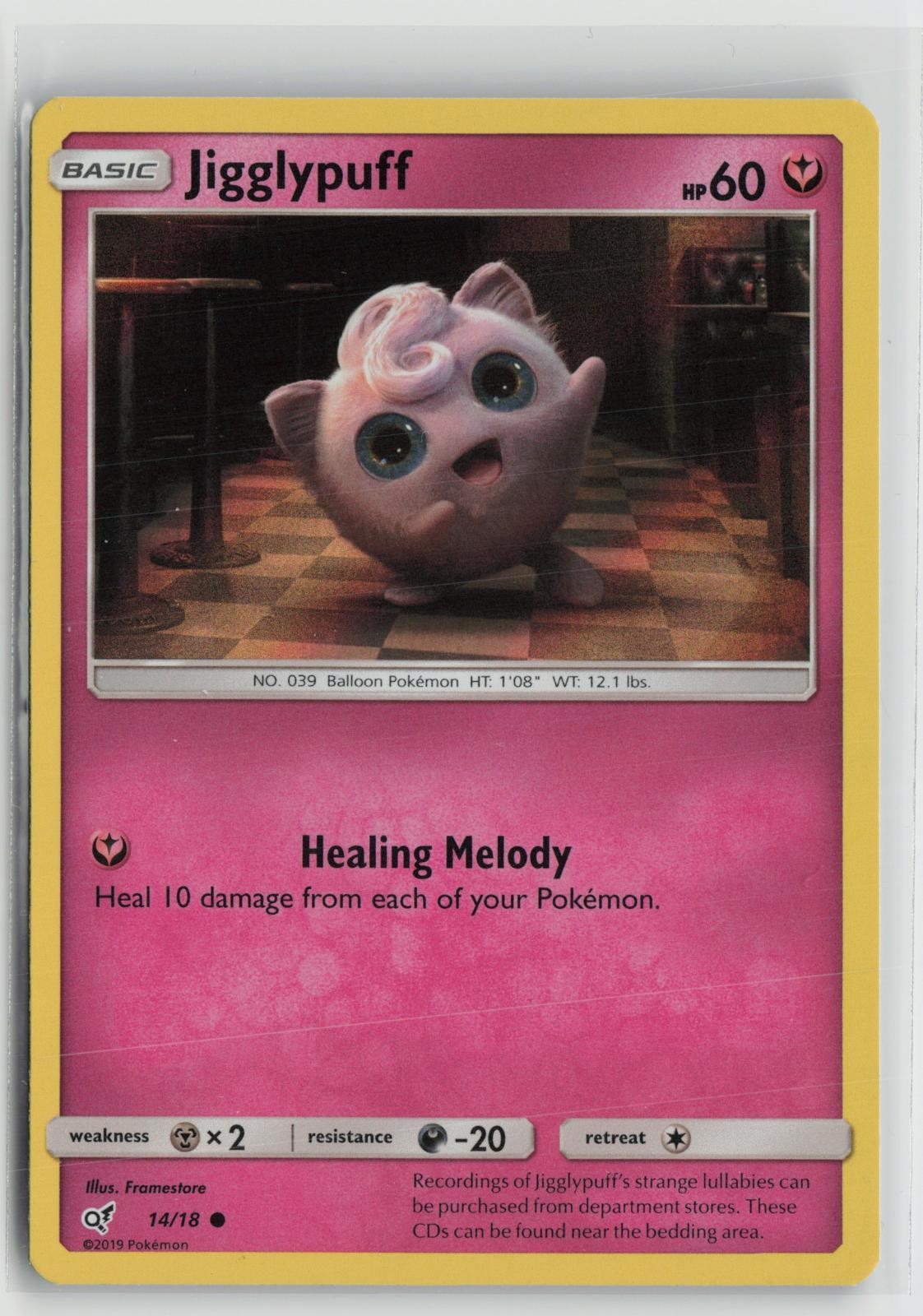 Jigglypuff 14/18 Common Detective Pikachu Pokemon NM