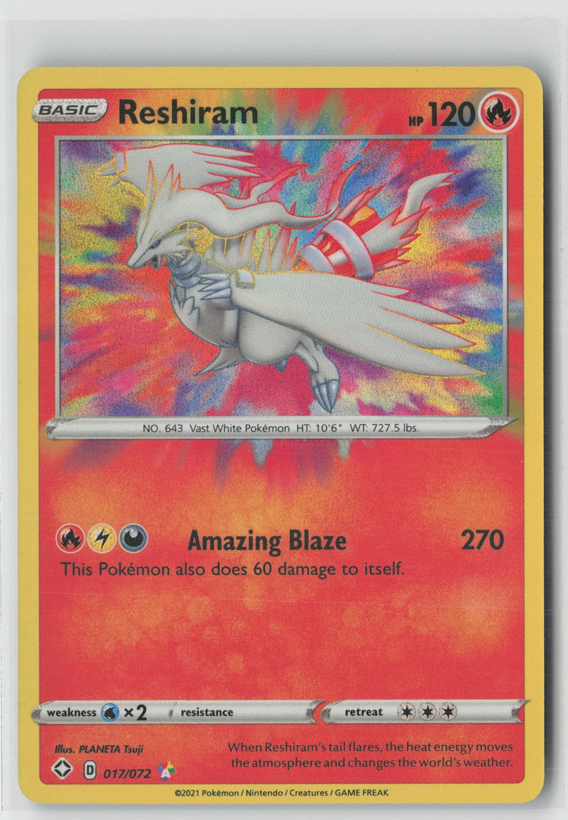 Reshiram Amazing Rare Shining Fates 017/072 NM