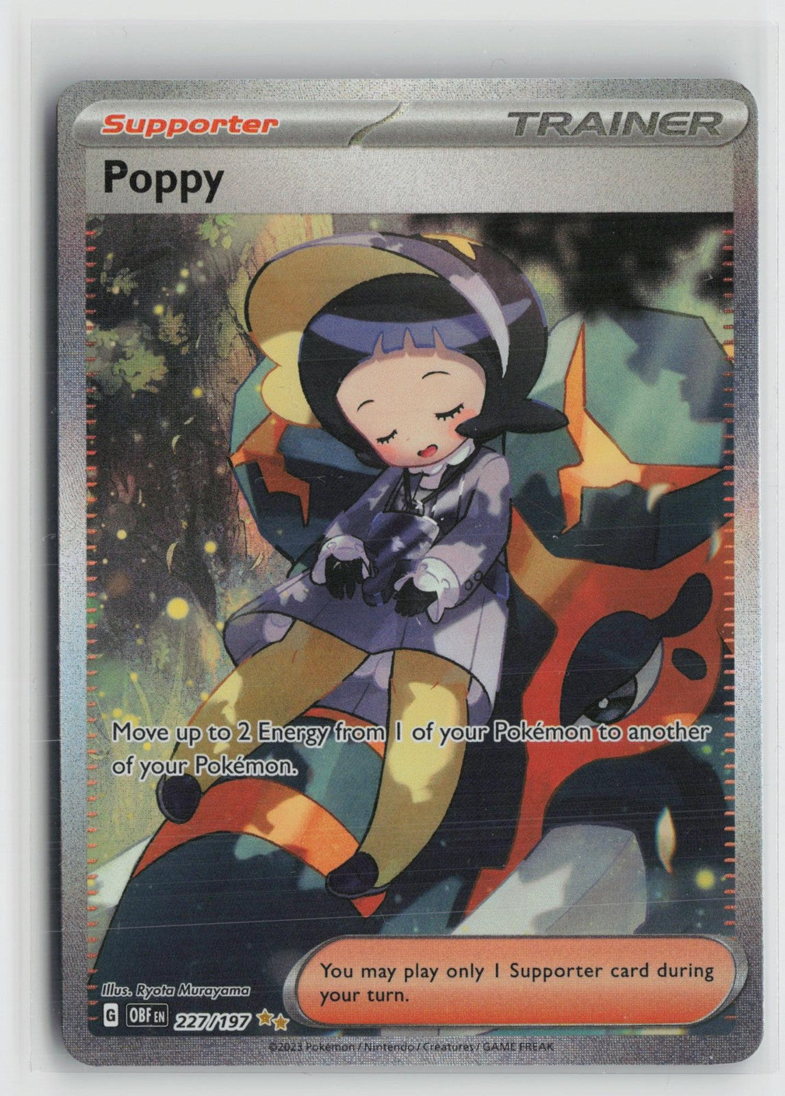 Poppy 227/197 Special Illustration Rare Obsidian Flames Pokemon NM