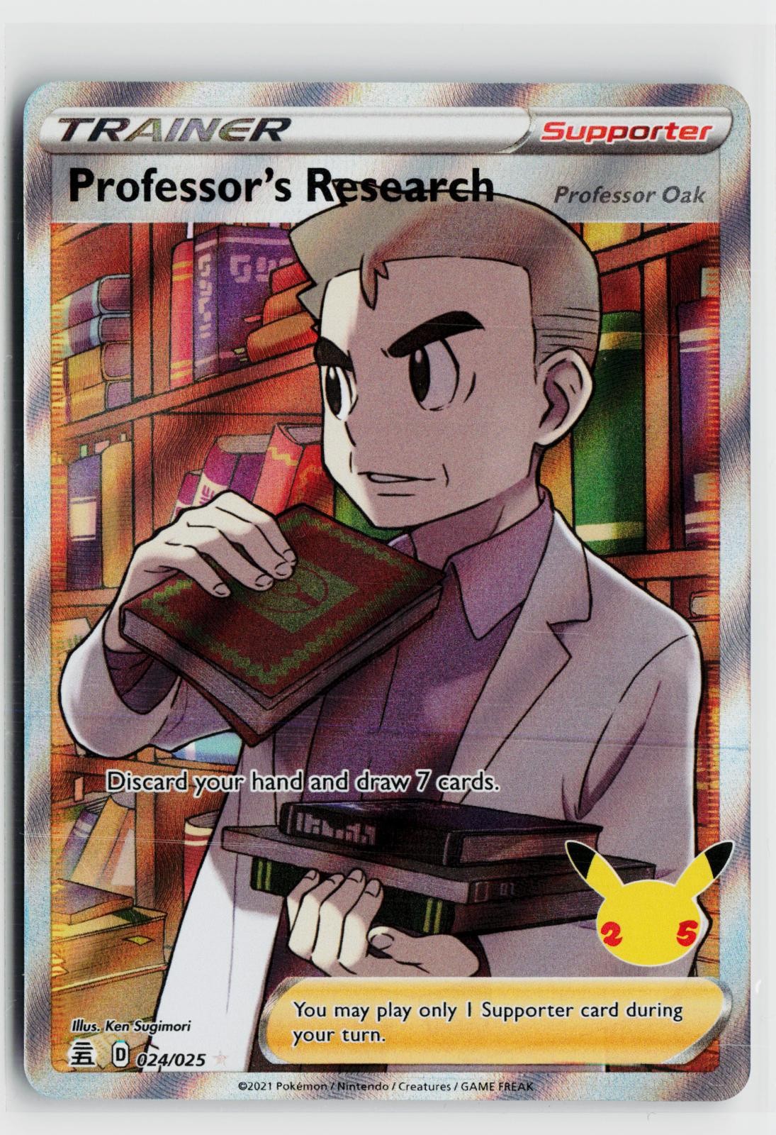 Professor's Research (Professor Oak) 024/025 Celebrations NM Holo Pokemon