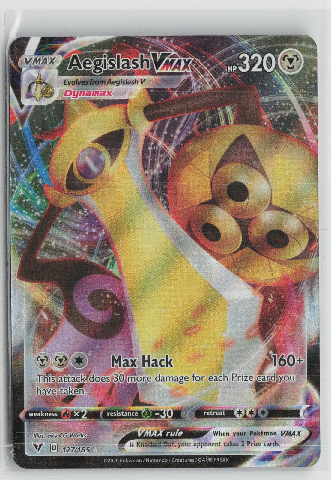 Aegislash VMAX 127/185 Holo VMAX Rare Vivid Voltage Pokemon NM