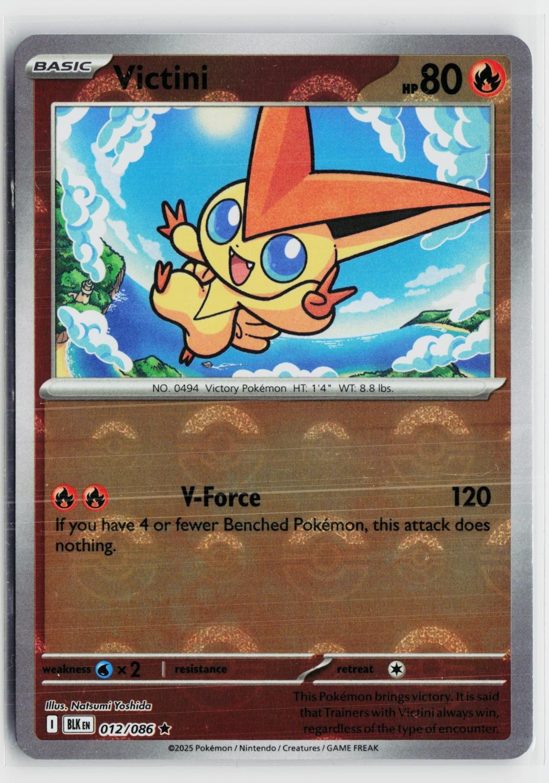 Victini 012/086 Black Bolt NM R Reverse Holo Pokemon