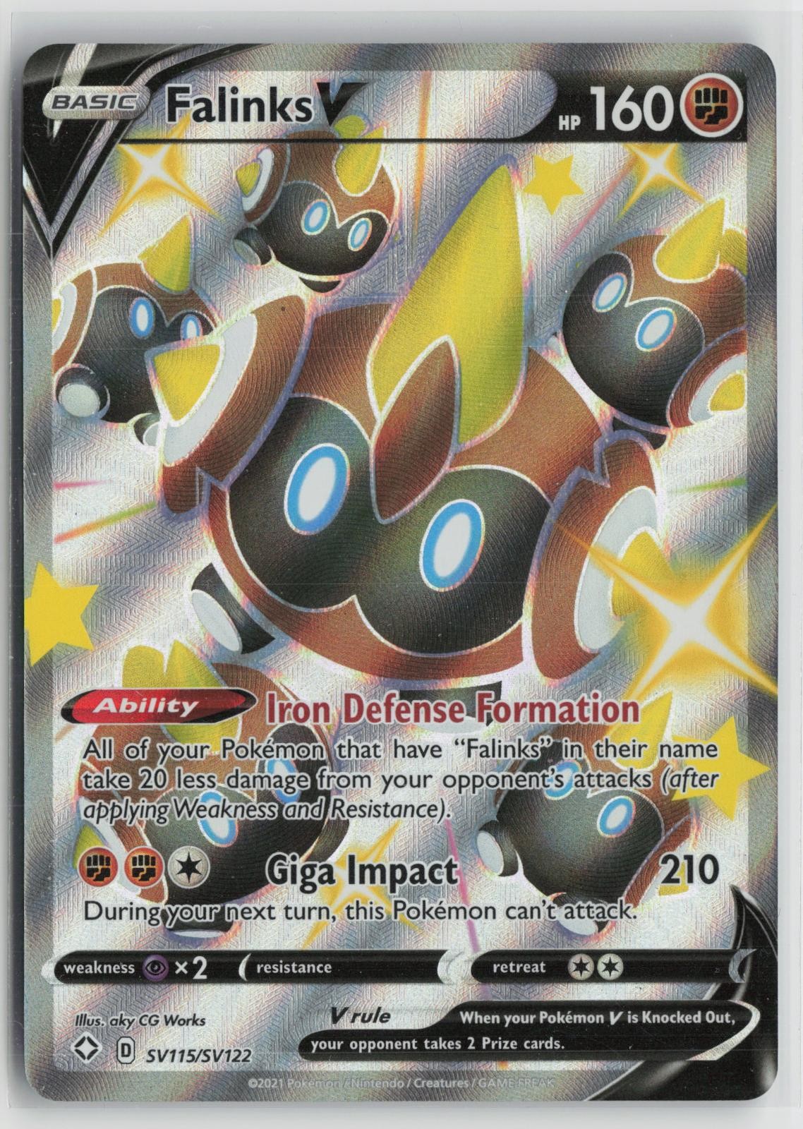 Falinks V SV115/SV122 Holo V Rare Shining Fates Shiny Vault Pokemon NM