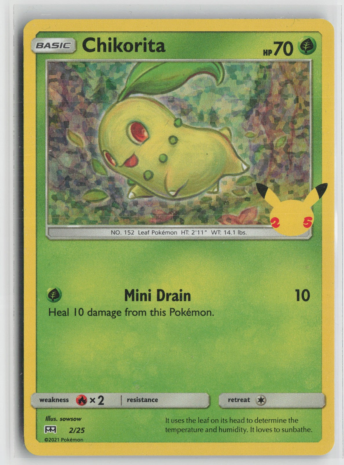 Chikorita - 2/25 Promo McDonald's 25th Anniversary Promos 002/025 NM