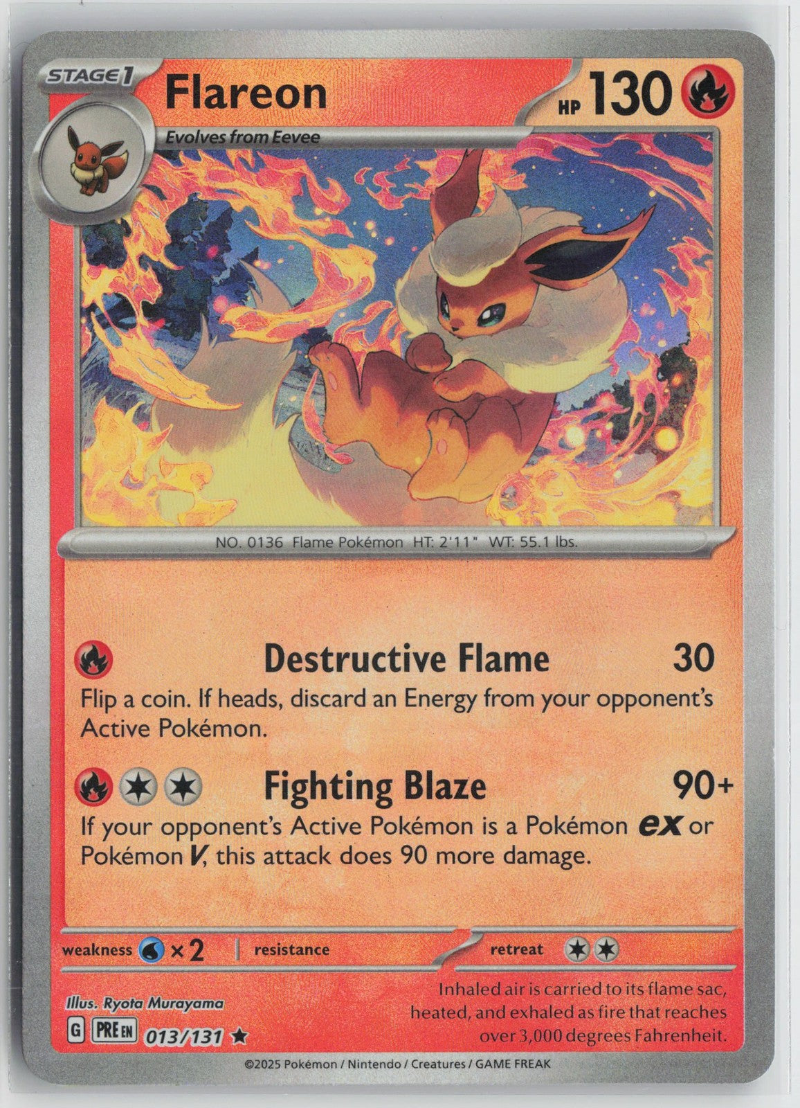 Flareon 013/131 Poke Ball Prismatic Evolutions Pokemon NM