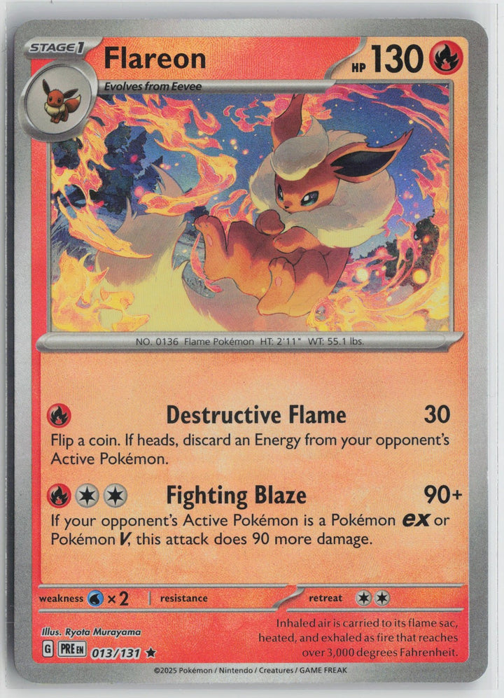 Flareon 013/131 Poke Ball Prismatic Evolutions Pokemon NM0