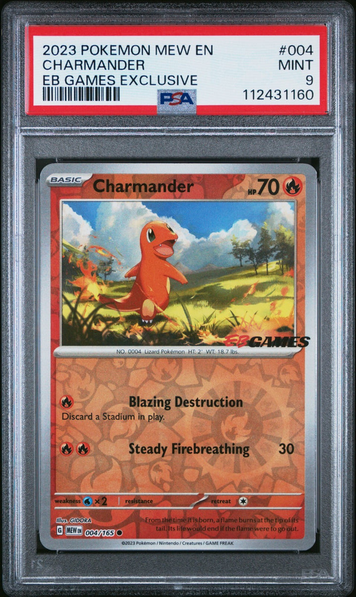 CHARMANDER 004/165 PSA 9 EB GAMES EXCLUSIVE PROMO POKEMON CARD HOLO ENGLISH