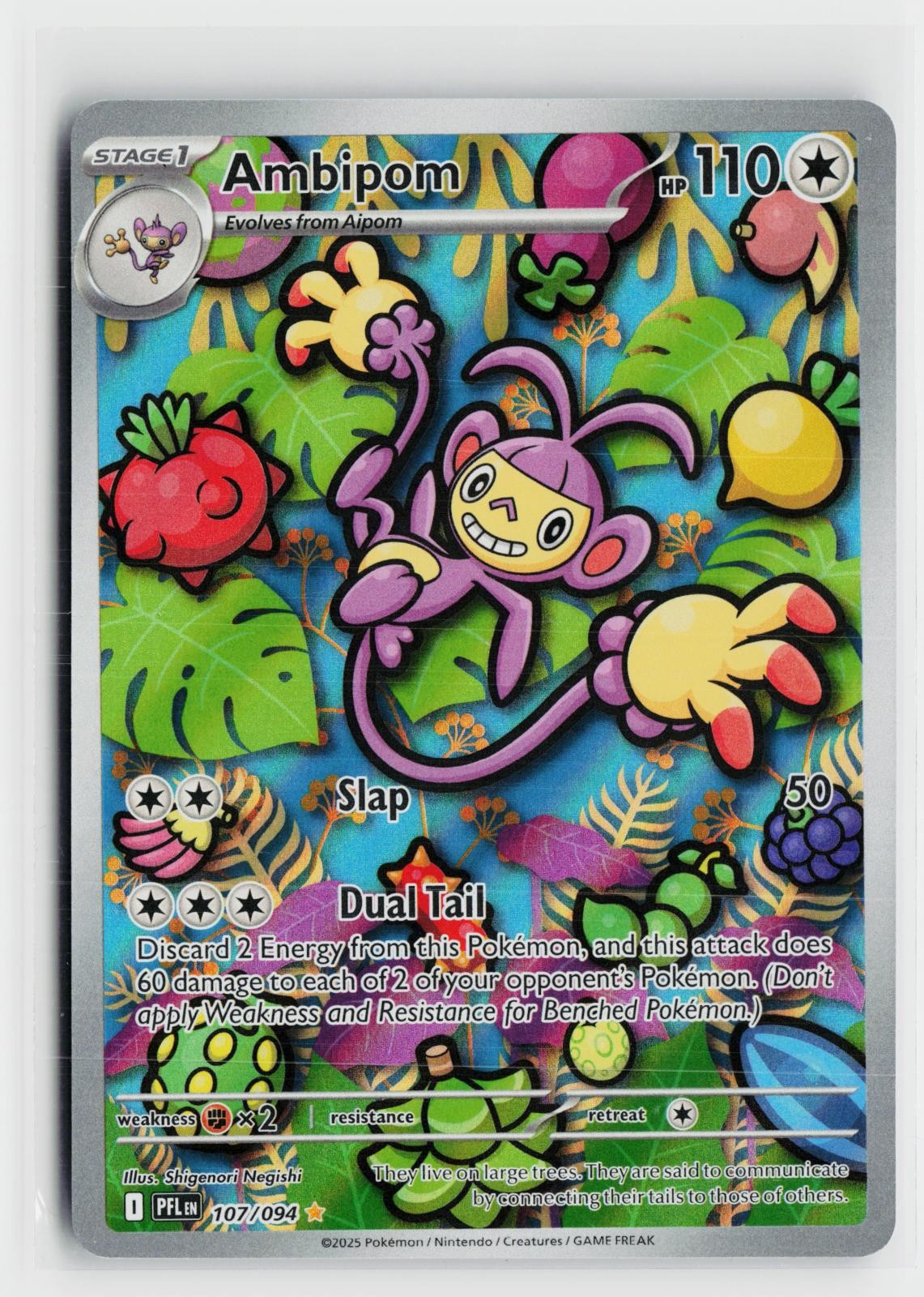 Ambipom 107/094 Phantasmal Flames NM IR Holo Pokemon