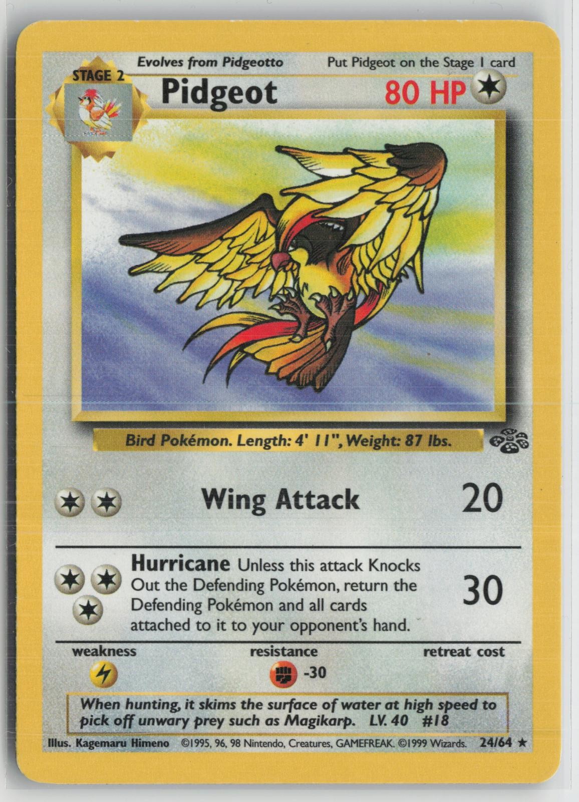 Pidgeot 24/64 Rare Jungle Pokemon LP