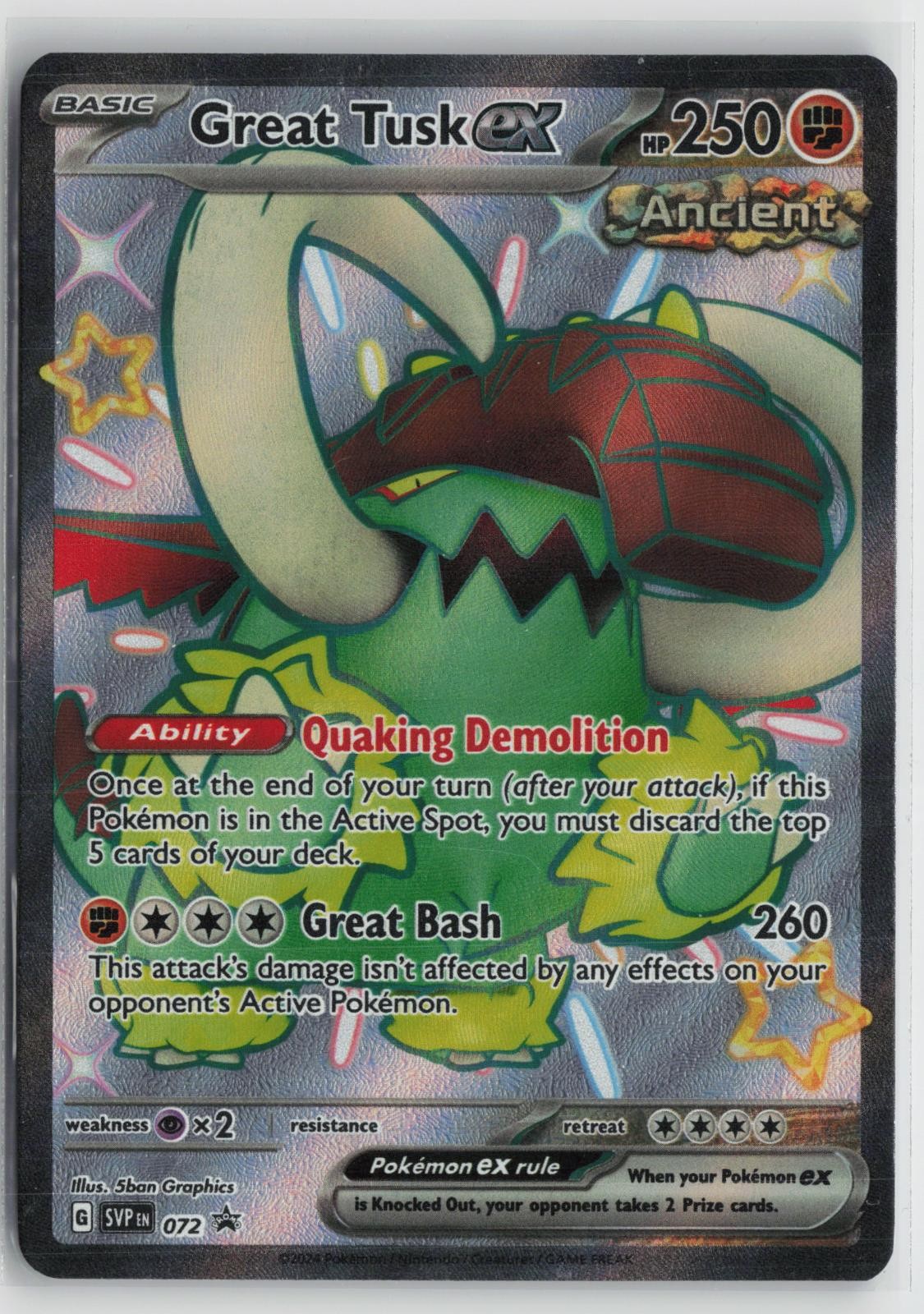 Great Tusk ex 072 Holo Promo Scarlet & Violet Promo Pokemon NM
